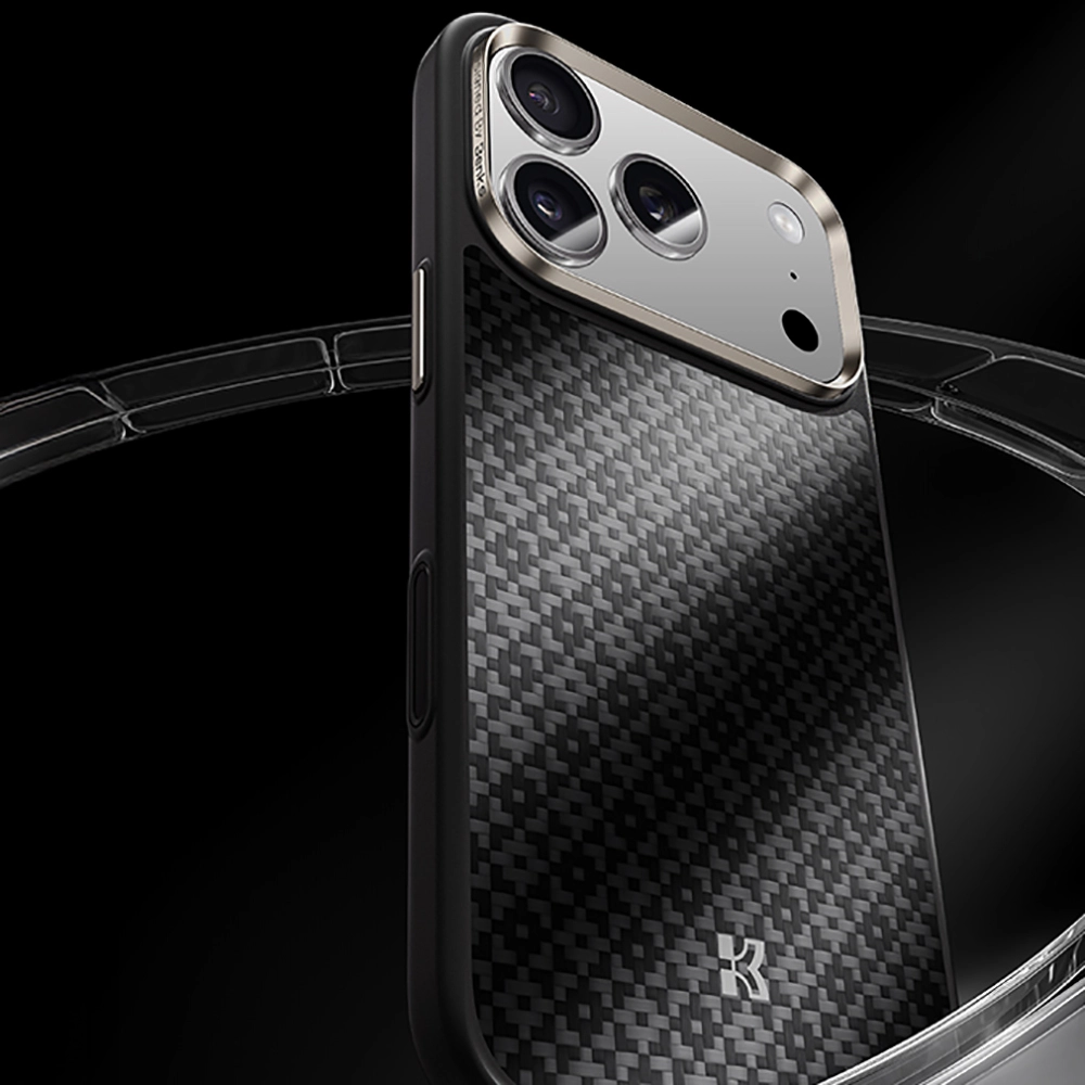 iPhone Uyumlu 17 Pro Max Kılıf M-Safe Şarj Özellikli Benks ArmorPro ArmorGrid Serisi Kevlar Karbon Kapak
