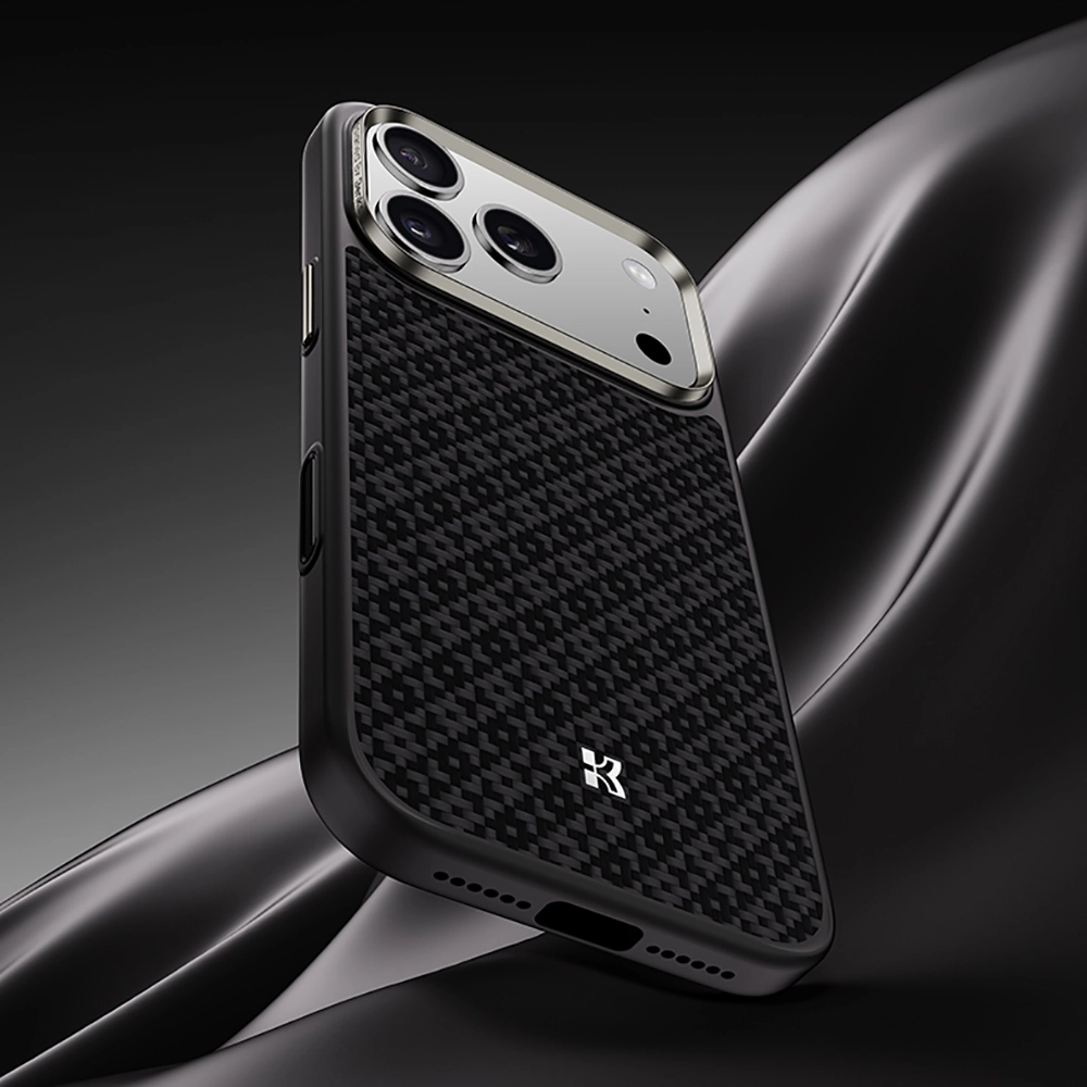 iPhone Uyumlu 17 Pro Max Kılıf M-Safe Şarj Özellikli Benks ArmorPro ArmorGrid Serisi Kevlar Karbon Kapak
