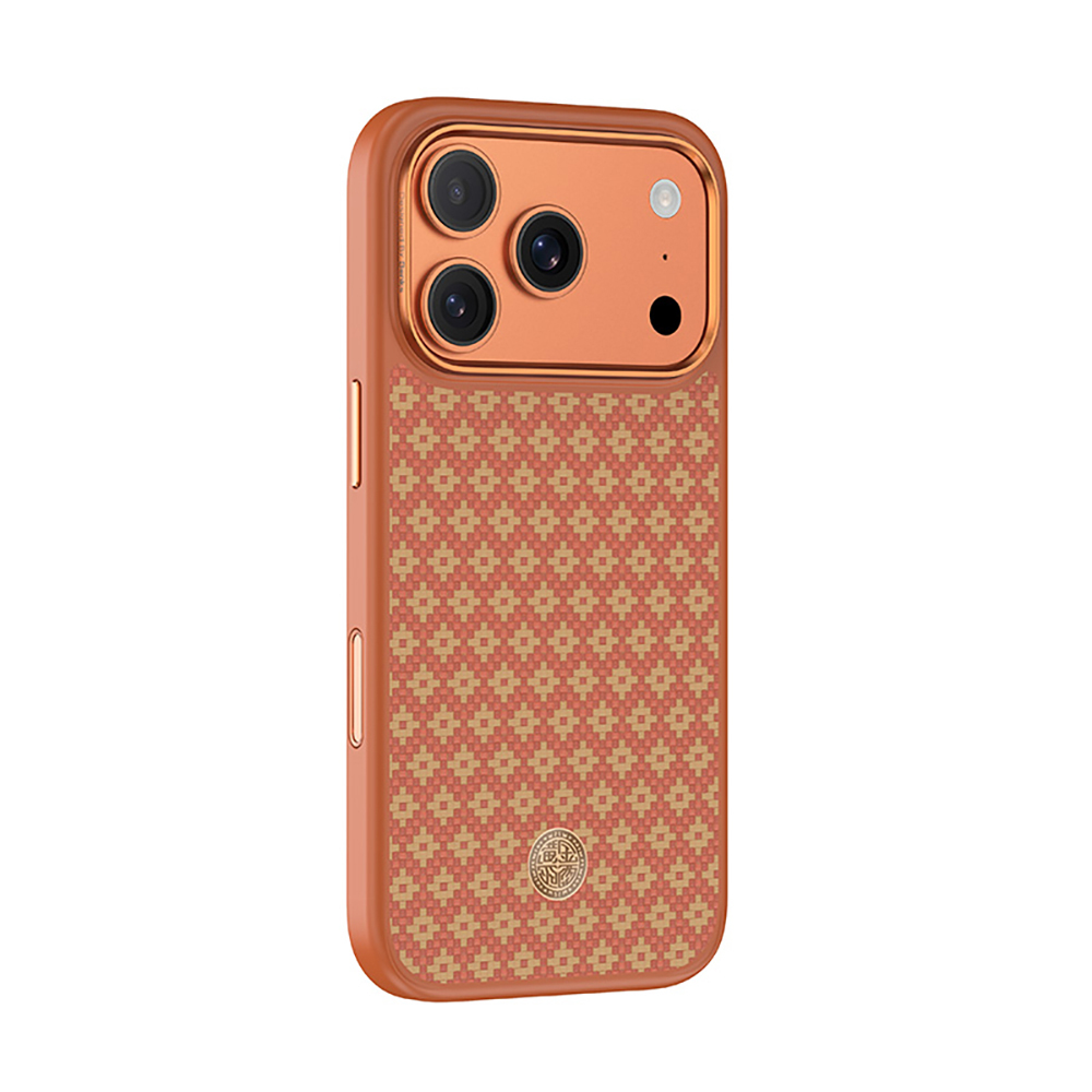 iPhone Uyumlu 17 Pro Max Kılıf M-Safe Şarj Özellikli Benks ArmorPro ArmorGrid Serisi Kevlar Karbon Kapak-Açık turuncu