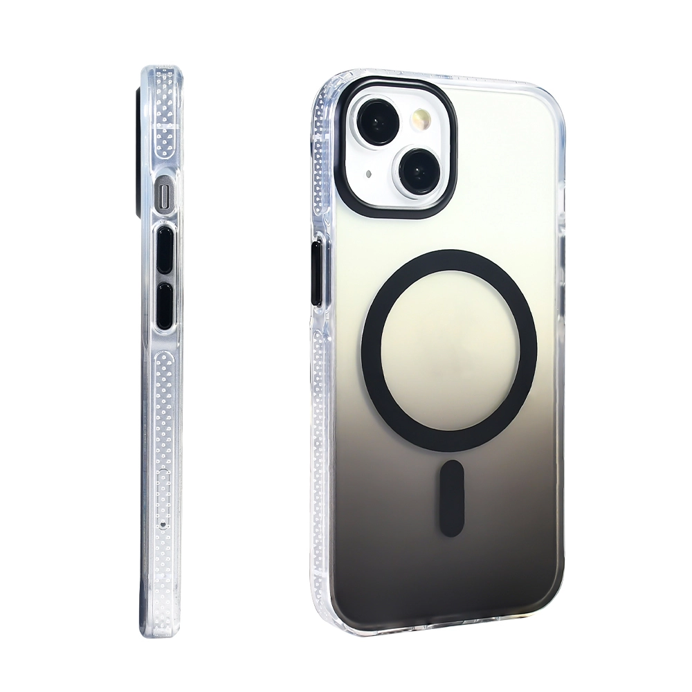 iPhone Uyumlu 14 Kılıf M-safe Şarj Özellikli Transparan Renk Geçişli Zore Toros Kapak