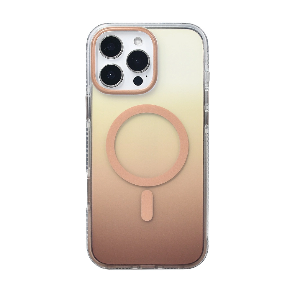 iPhone Uyumlu 16 Pro Max Kılıf M-safe Şarj Özellikli Transparan Renk Geçişli Zore Toros Kapak