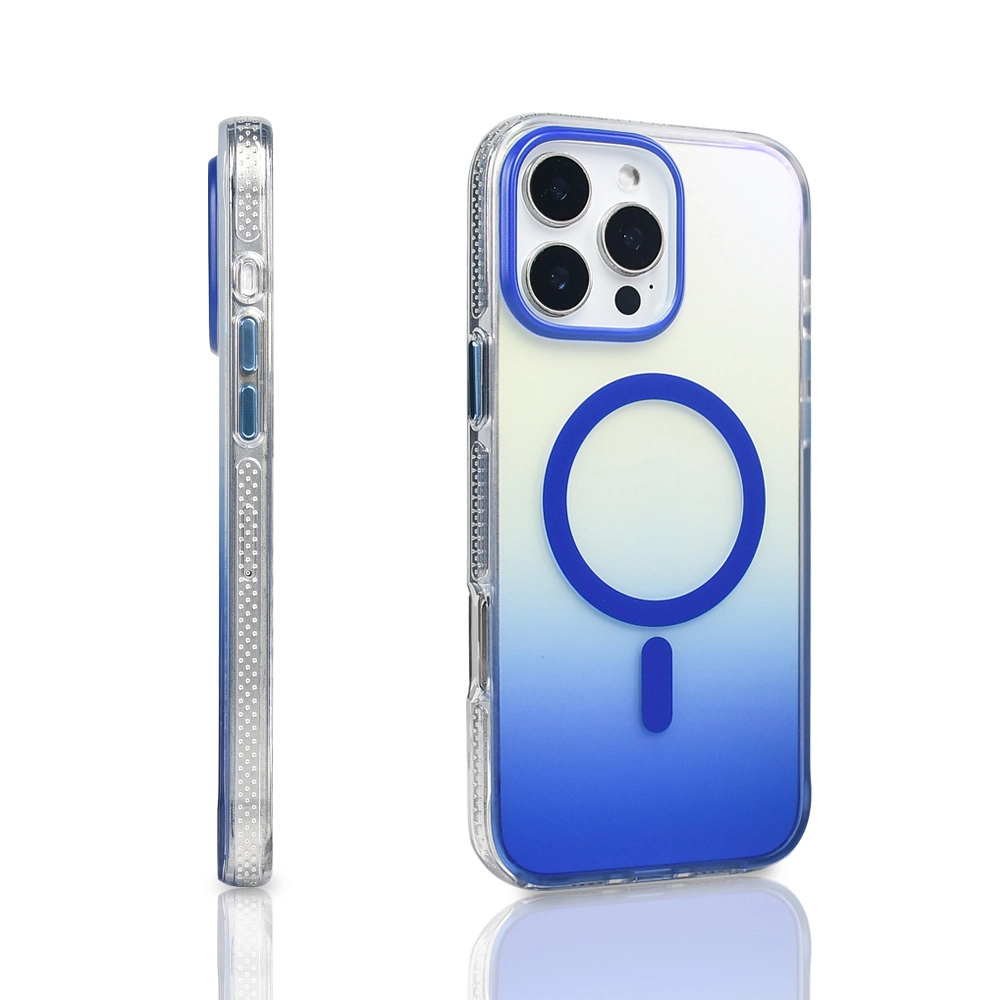 iPhone Uyumlu 16 Pro Max Kılıf M-safe Şarj Özellikli Transparan Renk Geçişli Zore Toros Kapak