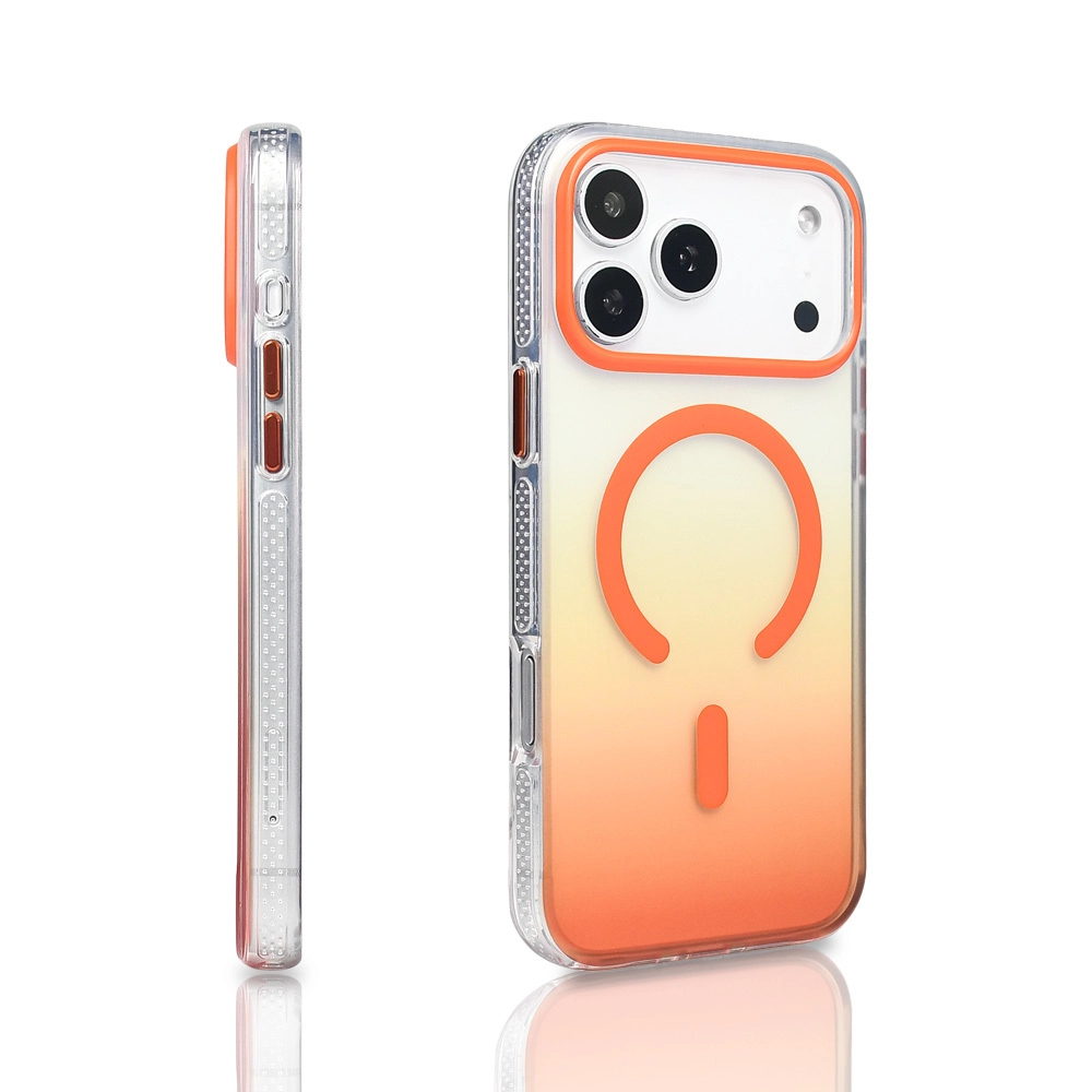 iPhone Uyumlu 17 Pro Max Kılıf M-safe Şarj Özellikli Transparan Renk Geçişli Zore Toros Kapak