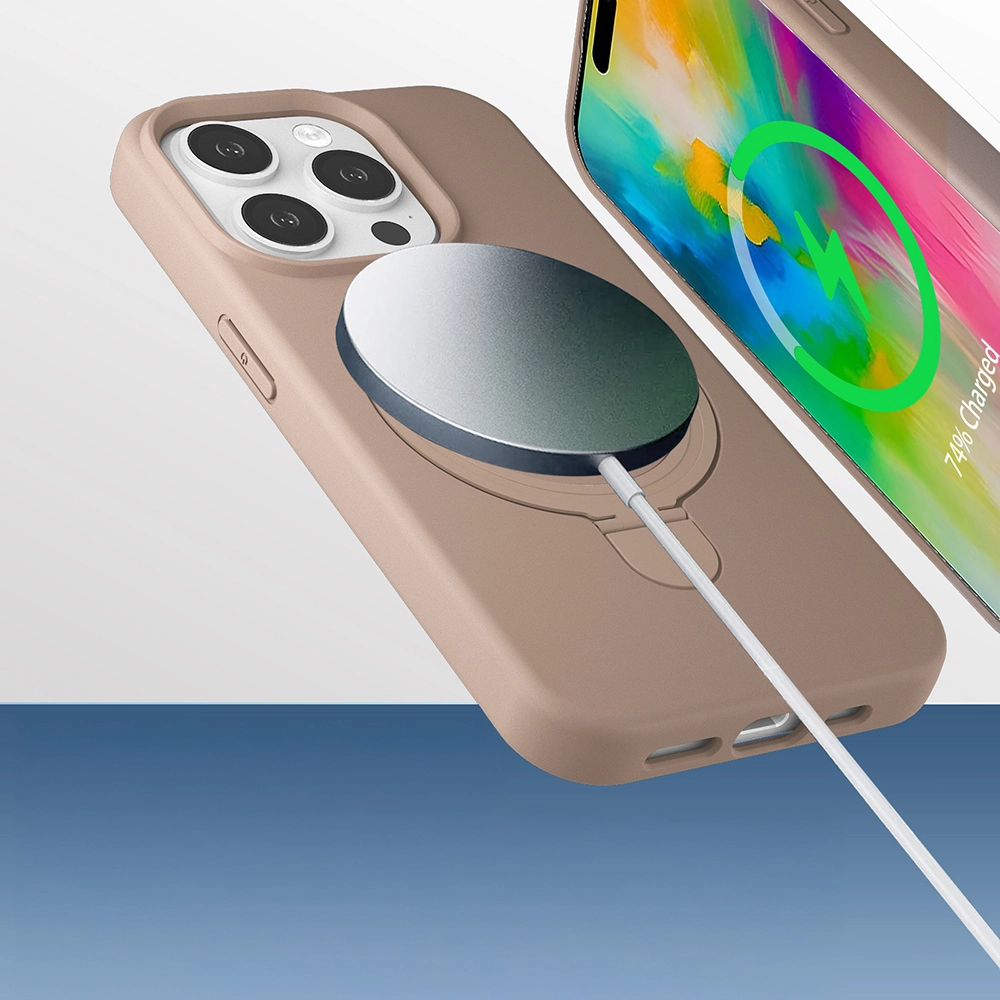 iPhone Uyumlu 14 Pro Kılıf M-safe Şarj Özellikli Standlı Zore Samara Kapak