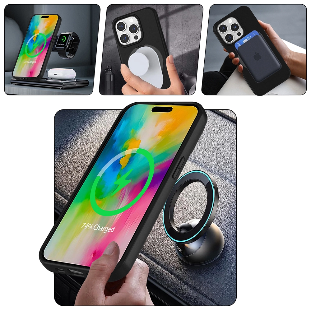 iPhone Uyumlu 14 Pro Kılıf M-safe Şarj Özellikli Standlı Zore Samara Kapak