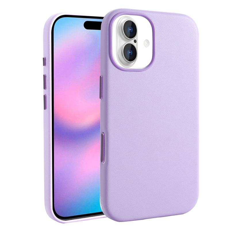 iPhone Uyumlu 17 Kılıf M-safe Şarj Özellikli PU Deri Görünümlü Zore Kupra Kapak-Mor