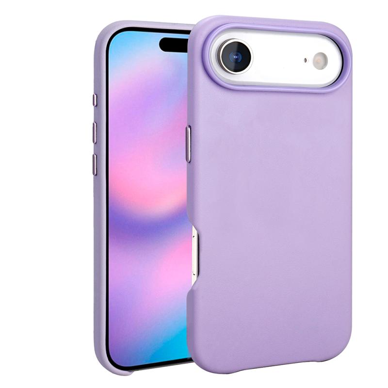 iPhone Uyumlu 17 Air Kılıf M-safe Şarj Özellikli PU Deri Görünümlü Zore Kupra Kapak-Mor