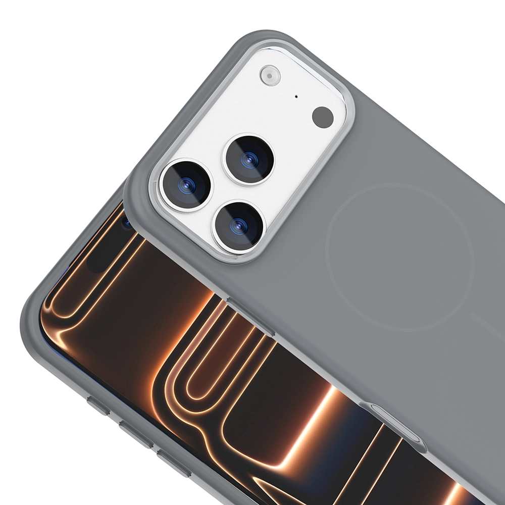 iPhone Uyumlu 17 Pro Kılıf M-Safe Şarj Özellikli Metal Kamera Çerçeveli Zore Edi Silikon Kapak