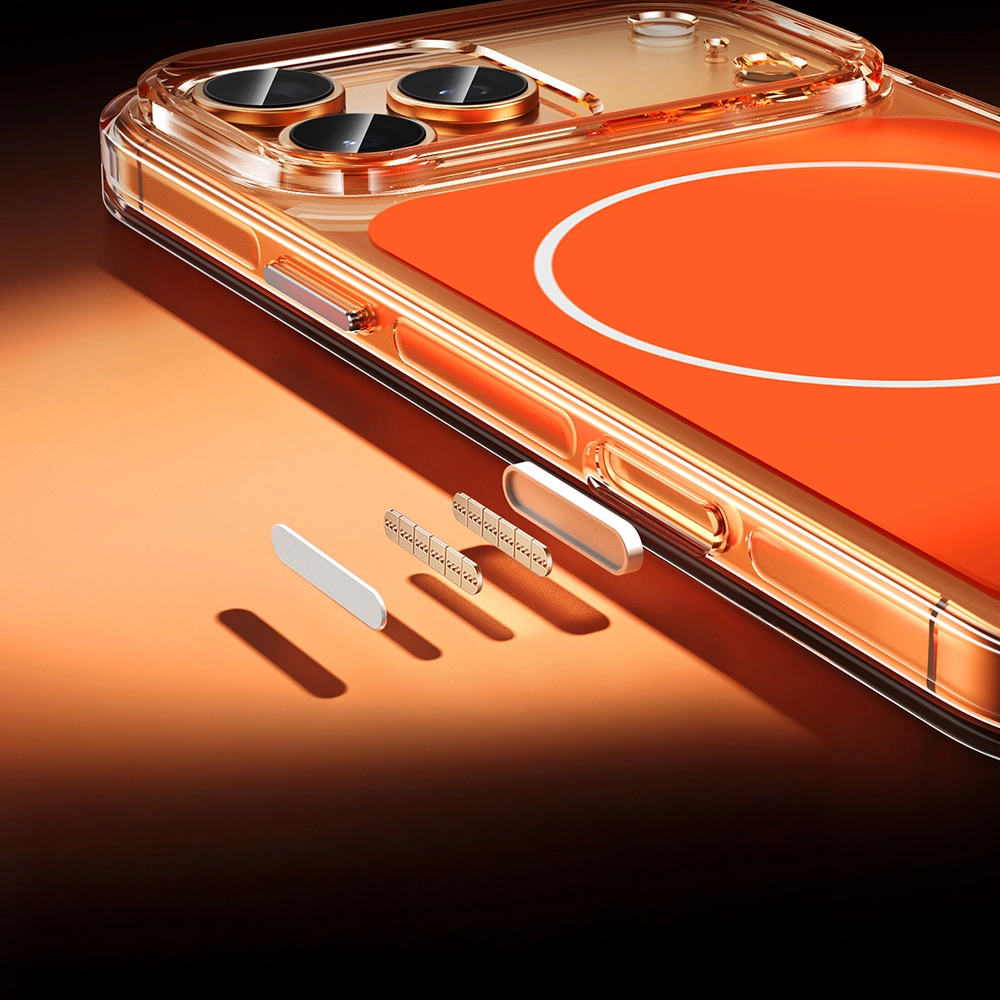 iPhone Uyumlu 17 Pro Kılıf Zore M-safe Şarj Özellikli Şeffaf Kamera Kontrol Butonlu Lugano Kapak