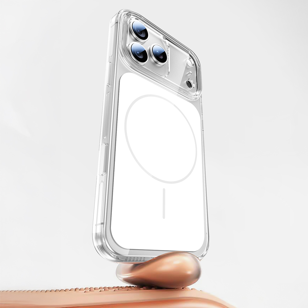 iPhone Uyumlu 17 Pro Kılıf Zore M-safe Şarj Özellikli Şeffaf Kamera Kontrol Butonlu Lugano Kapak
