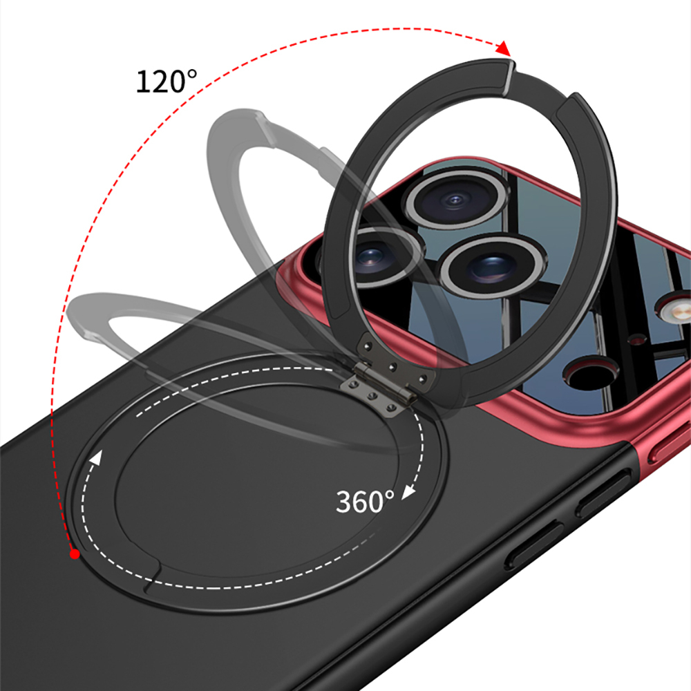 iPhone Uyumlu 17 Pro Max Kılıf M-safe Şarj Özellikli 360 Derece Standlı Çift Parçalı Zore Torino Kapak