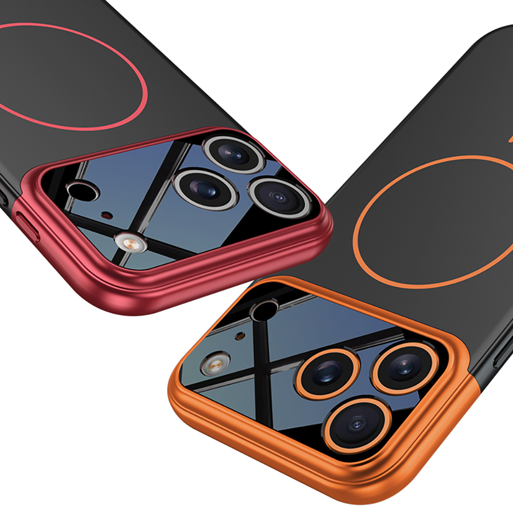 iPhone Uyumlu 17 Pro Max Kılıf M-safe Şarj Özellikli Çift Parçalı Zore Napoli Kapak