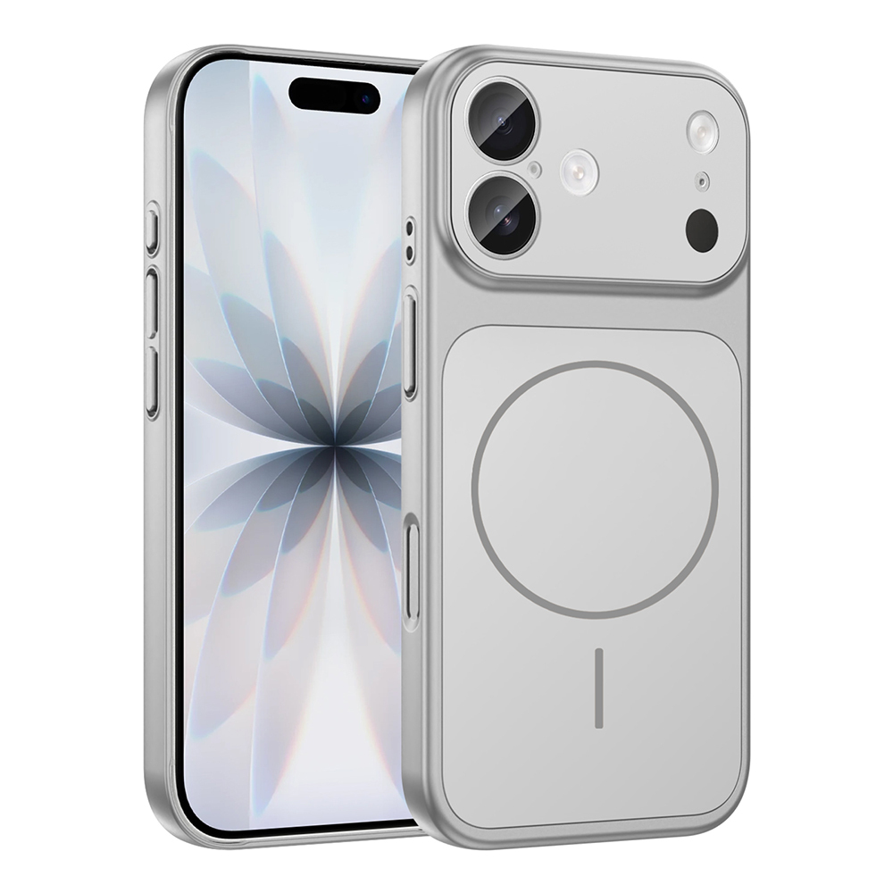 iPhone Uyumlu 16 Kılıf Zore M-Safe Şarj Özellikli Kamera Korumalı Formen Kapak-Gümüş