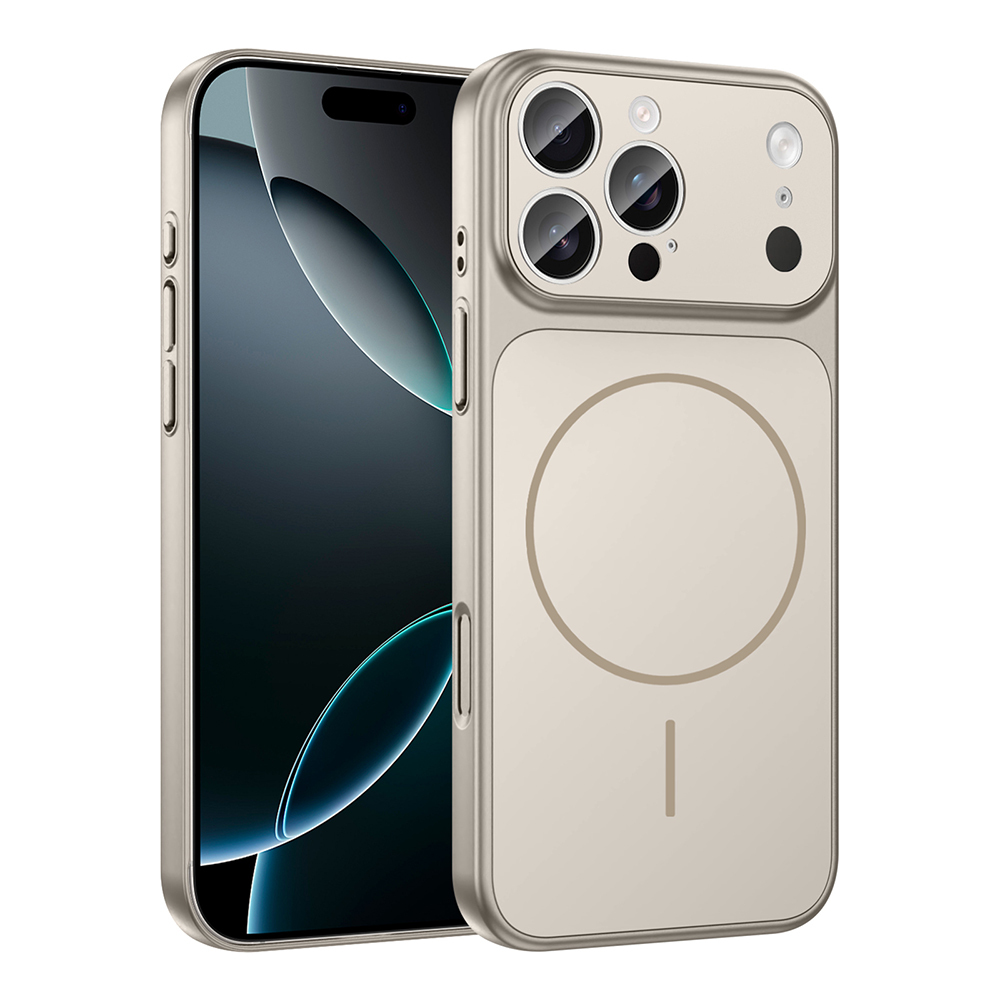 iPhone Uyumlu 16 Pro Kılıf Zore M-Safe Şarj Özellikli Kamera Korumalı Formen Kapak-Gri