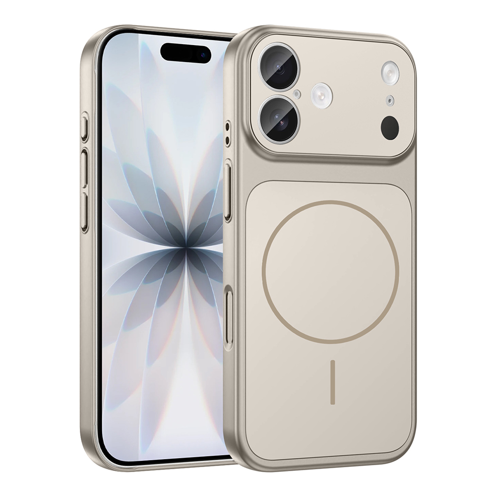 iPhone Uyumlu 17 Kılıf Zore M-Safe Şarj Özellikli Kamera Korumalı Formen Kapak-Gri
