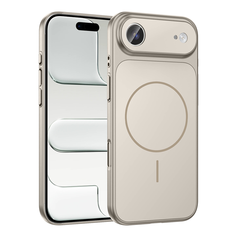iPhone Uyumlu 17 Air Kılıf Zore M-Safe Şarj Özellikli Kamera Korumalı Formen Kapak-Gri
