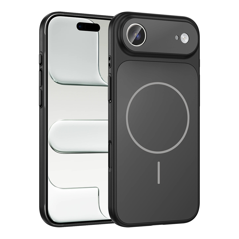 iPhone Uyumlu 17 Air Kılıf Zore M-Safe Şarj Özellikli Kamera Korumalı Formen Kapak-Siyah