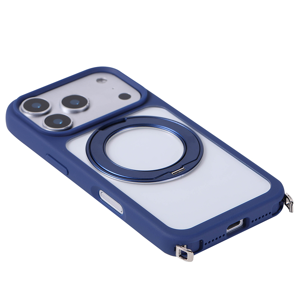 iPhone Uyumlu 17 Pro Max Kılıf M-Safe Şarj Özellikli Standlı Zore Piza Silikon Kapak