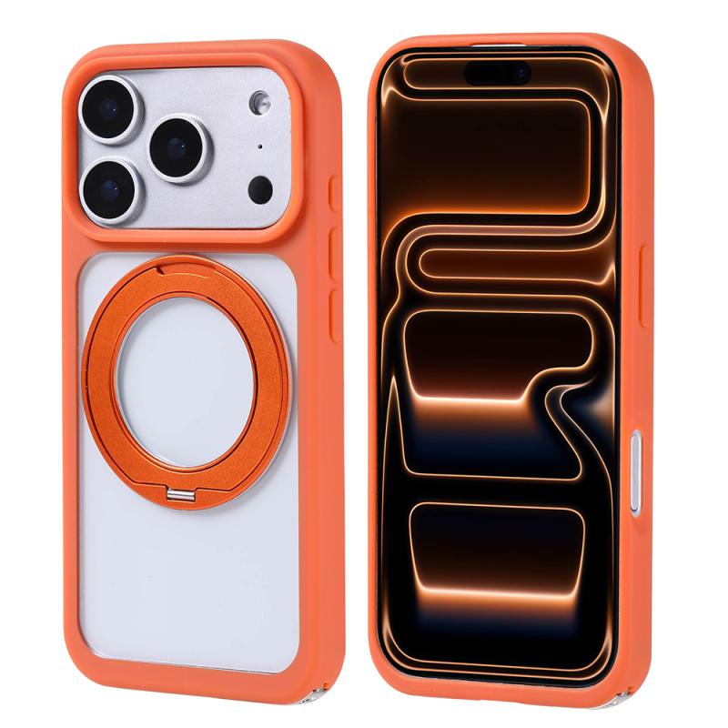 iPhone Uyumlu 17 Pro Max Kılıf M-Safe Şarj Özellikli Standlı Zore Piza Silikon Kapak