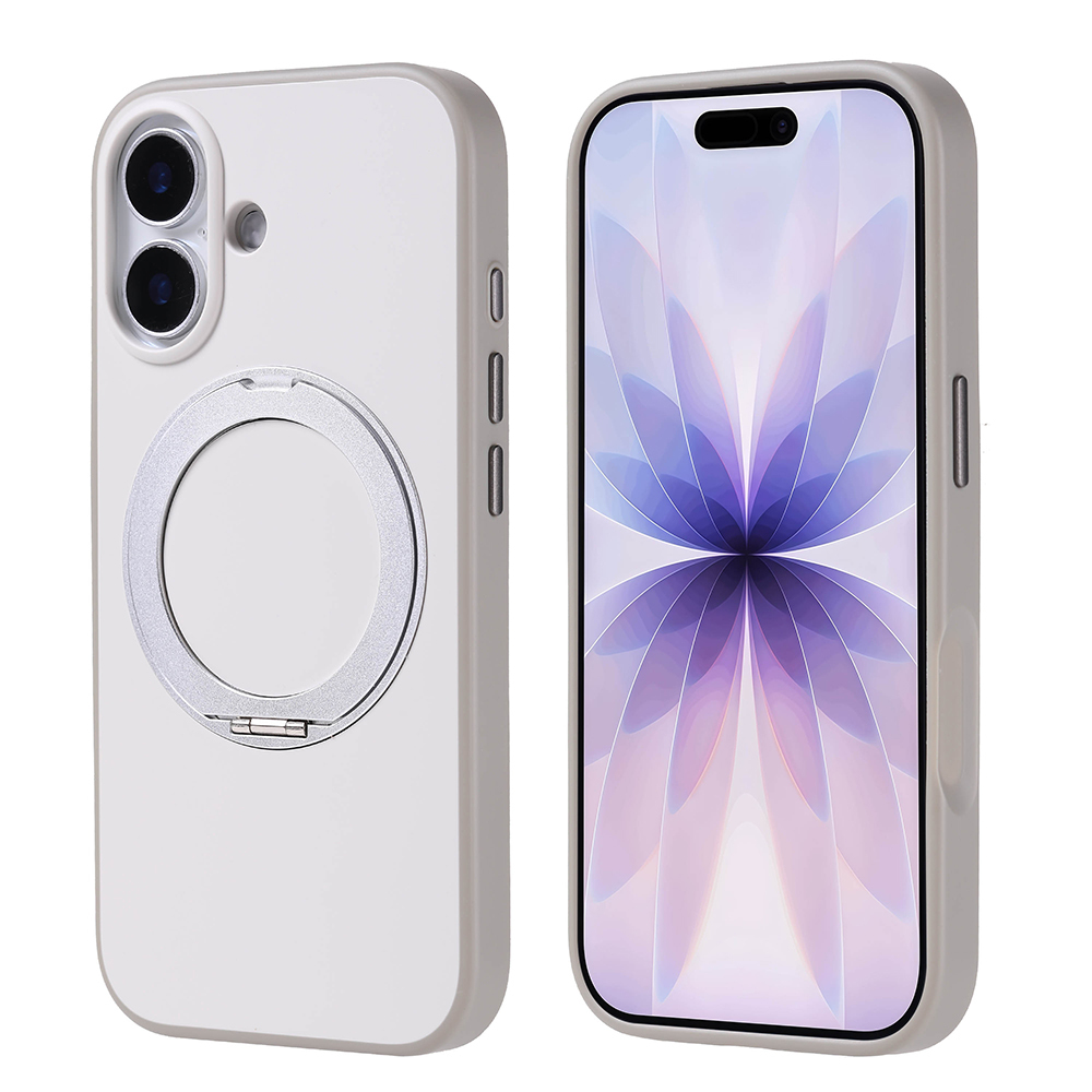 iPhone Uyumlu 17 Kılıf M-Safe Şarj Özellikli Standlı Zore Proton Silikon Kapak-Gri