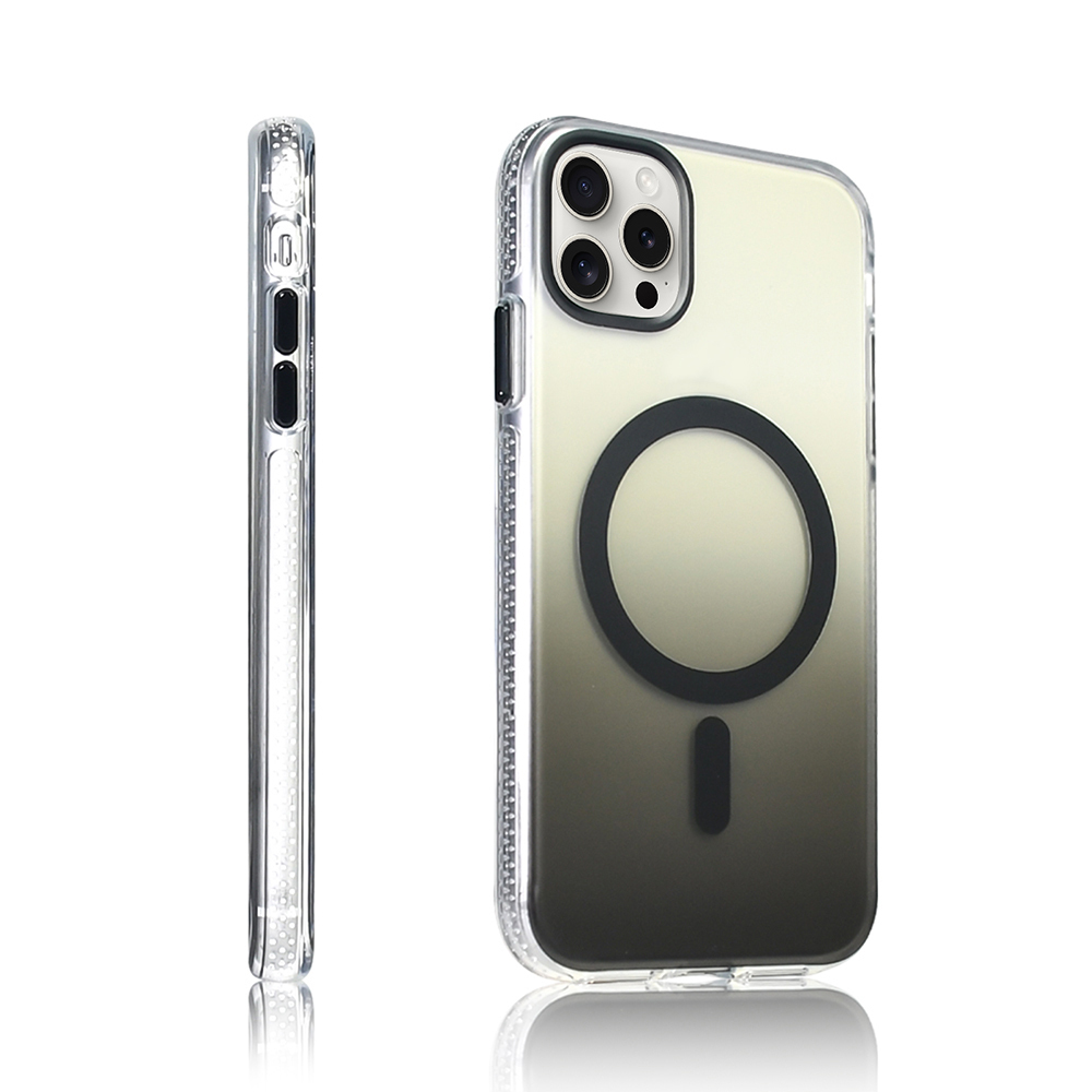 iPhone Uyumlu 14 Pro Max Kılıf M-safe Şarj Özellikli Transparan Renk Geçişli Zore Toros Kapak