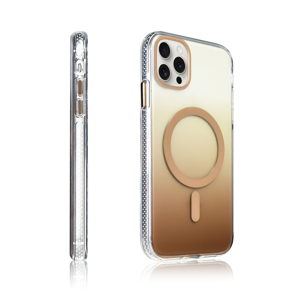 iPhone Uyumlu 14 Pro Max Kılıf M-safe Şarj Özellikli Transparan Renk Geçişli Zore Toros Kapak