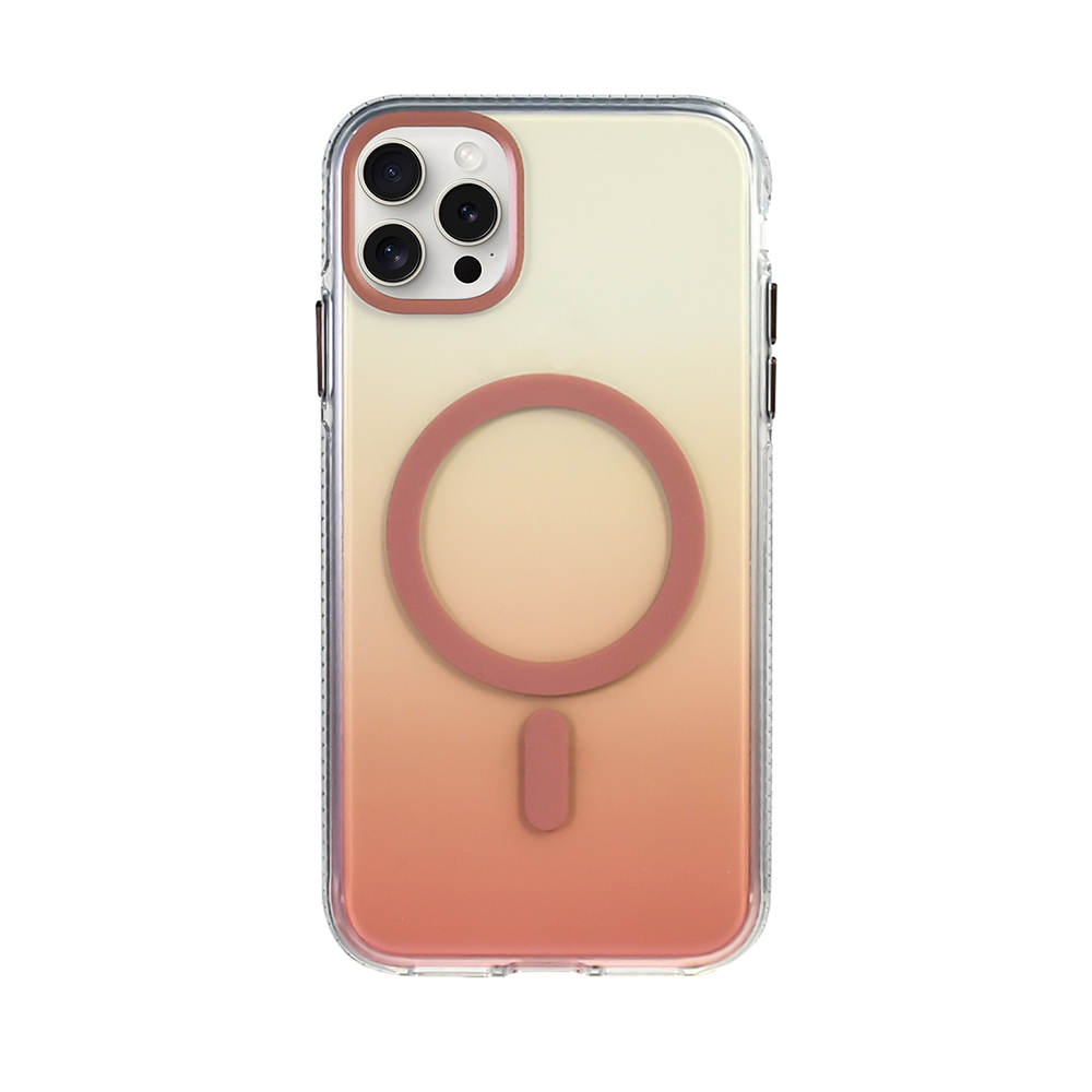 iPhone Uyumlu 15 Pro Max Kılıf M-safe Şarj Özellikli Transparan Renk Geçişli Zore Toros Kapak