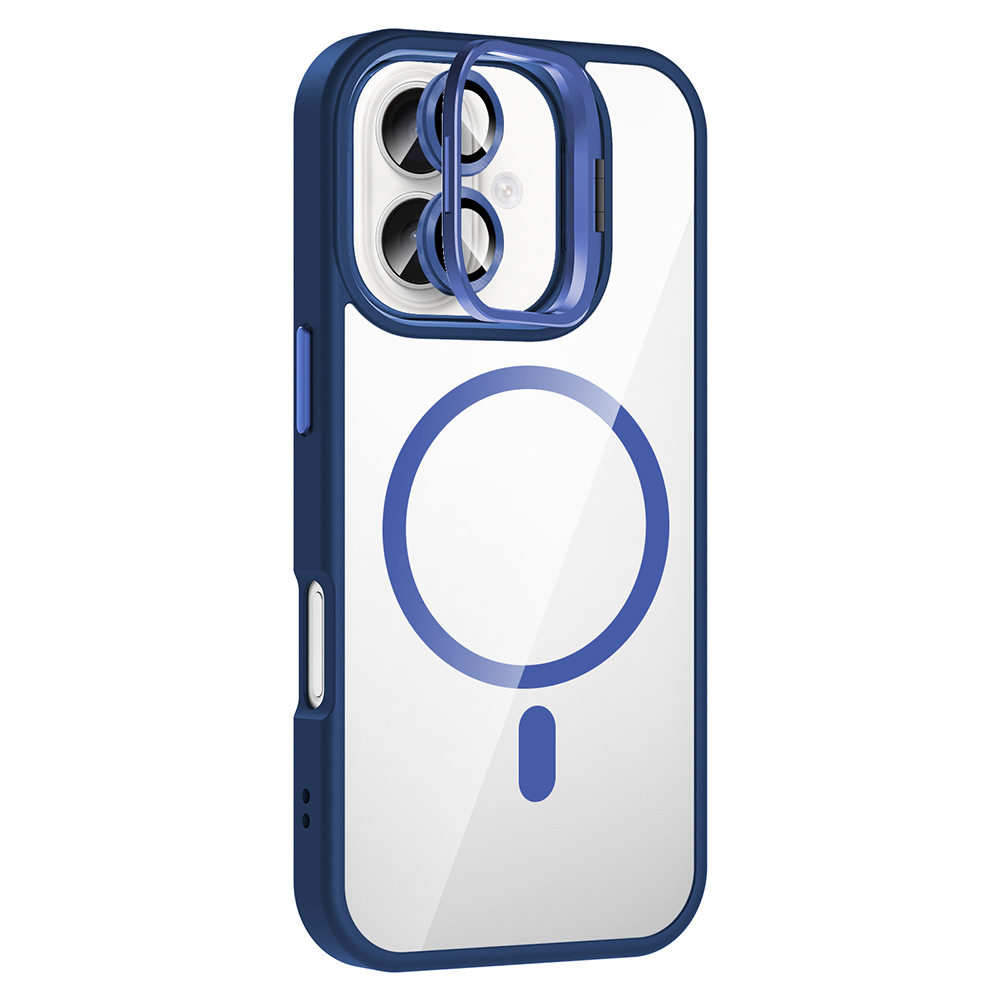 iPhone Uyumlu 17 Kılıf Standlı ve Kamera Lens Hediyeli M-Safe Şarj Özellikli Zore Etro Kapak