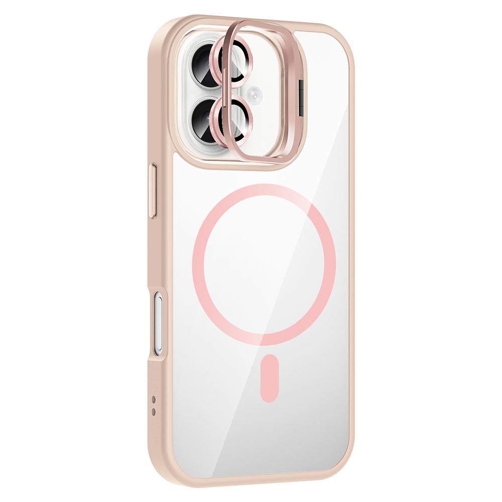 iPhone Uyumlu 17 Kılıf Standlı ve Kamera Lens Hediyeli M-Safe Şarj Özellikli Zore Etro Kapak