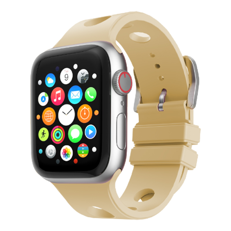 Watch 10 46mm Delikli Tasarım Zore KRD-147 Silikon Kordon-Gold
