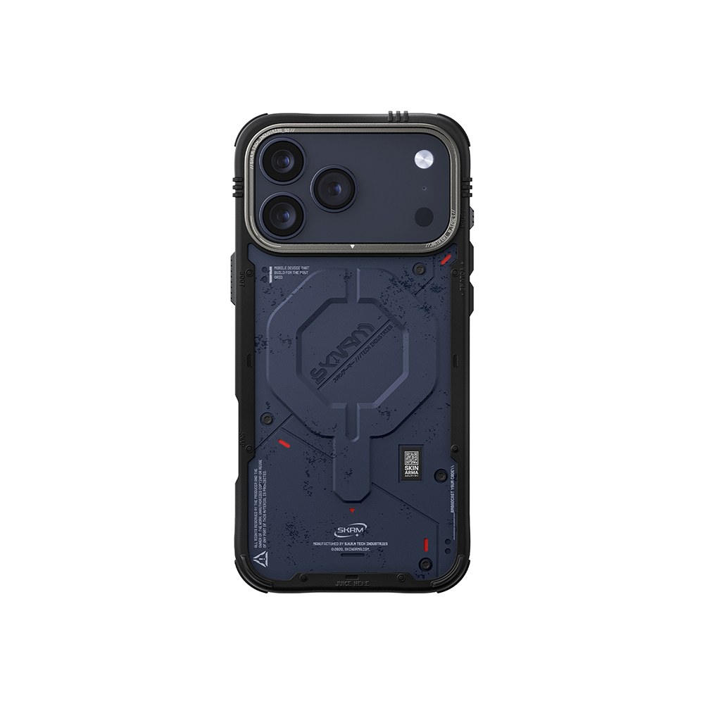 iPhone Uyumlu 17 Pro Kılıf M-Safe Şarj Özellikli Airbag Tasarımlı Skinarma Vigor Kapak-Mavi