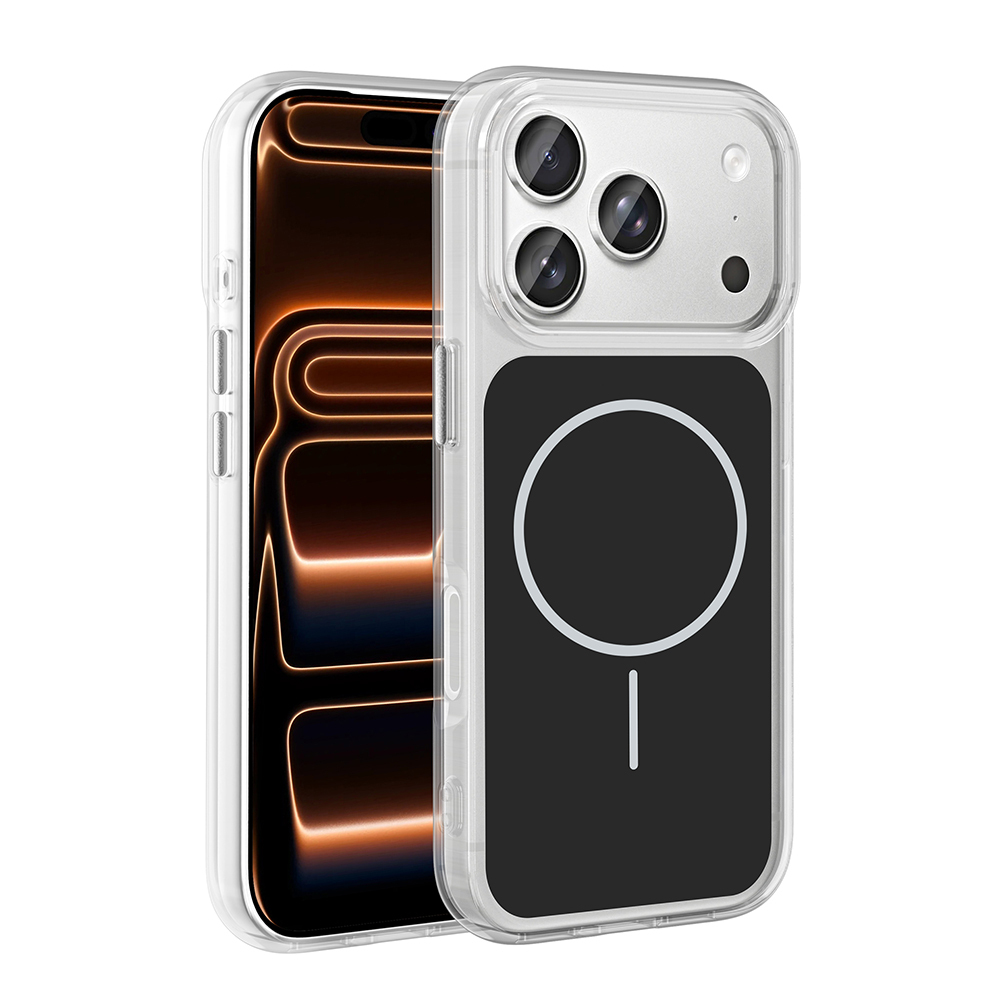 iPhone Uyumlu 17 Pro Max Kılıf Metal Buton Tasarımlı Zore İkonik Sert Silikon Kapak-Siyah