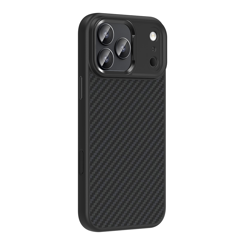 iPhone Uyumlu 17 Pro Kılıf M-Safe Şarj Özellikli Karbon Fiber Görünümlü Zore Truva Silikon Kapak