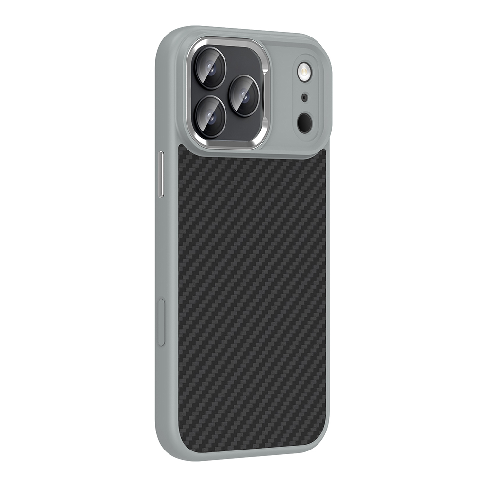 iPhone Uyumlu 17 Pro Max Kılıf M-Safe Şarj Özellikli Karbon Fiber Görünümlü Zore Truva Silikon Kapak