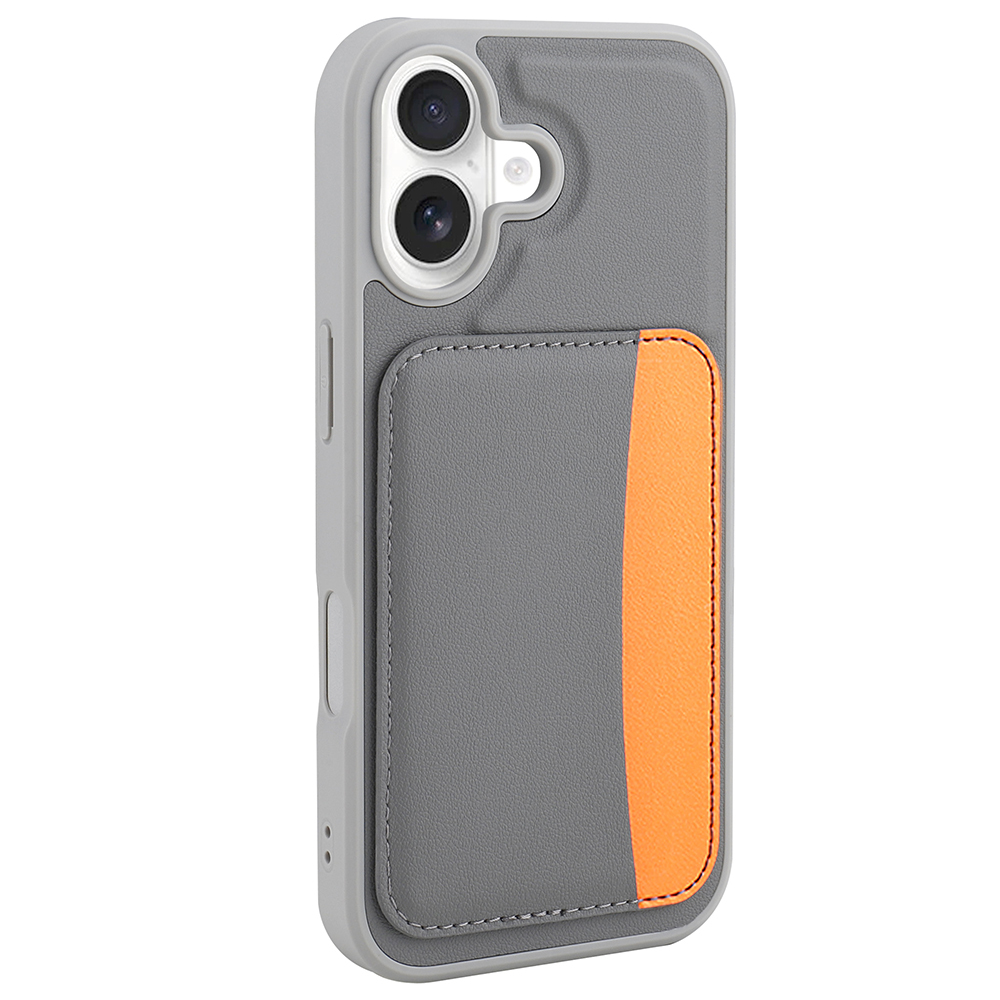 iPhone Uyumlu 17 Kılıf Kartlıklı Zore X-Kart Silikon Kapak-Koyu gri