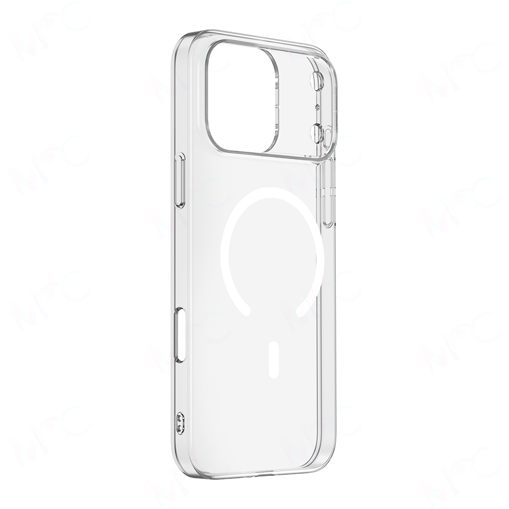 iPhone Uyumlu 17 Pro Max Kılıf IC Çipli M-Safe Şarj Özellikli Şeffaf Kamera Çerçeveli Zore Toledo Kapak