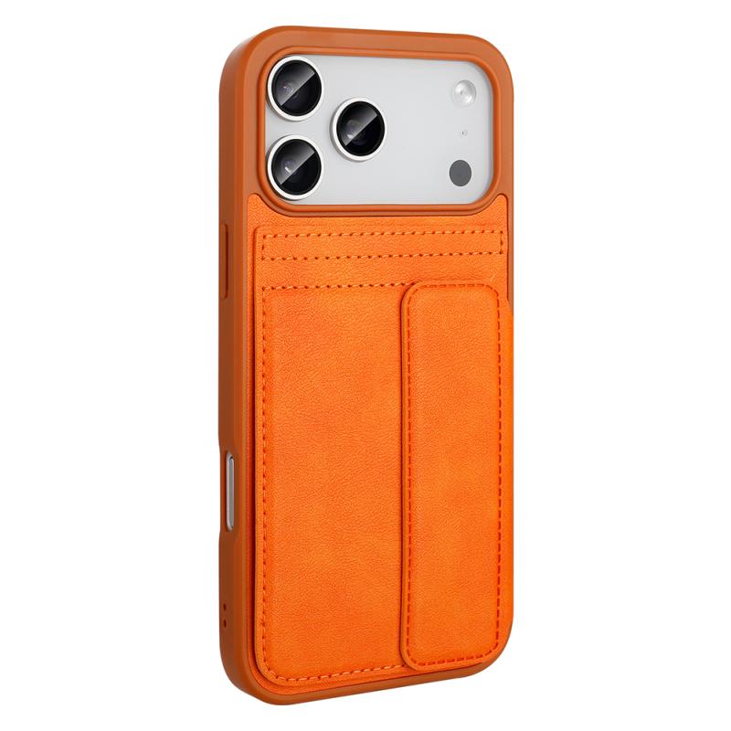 iPhone Uyumlu 17 Pro Max Kılıf PU Deri Kartlıklı Zore Sevilla Kapak