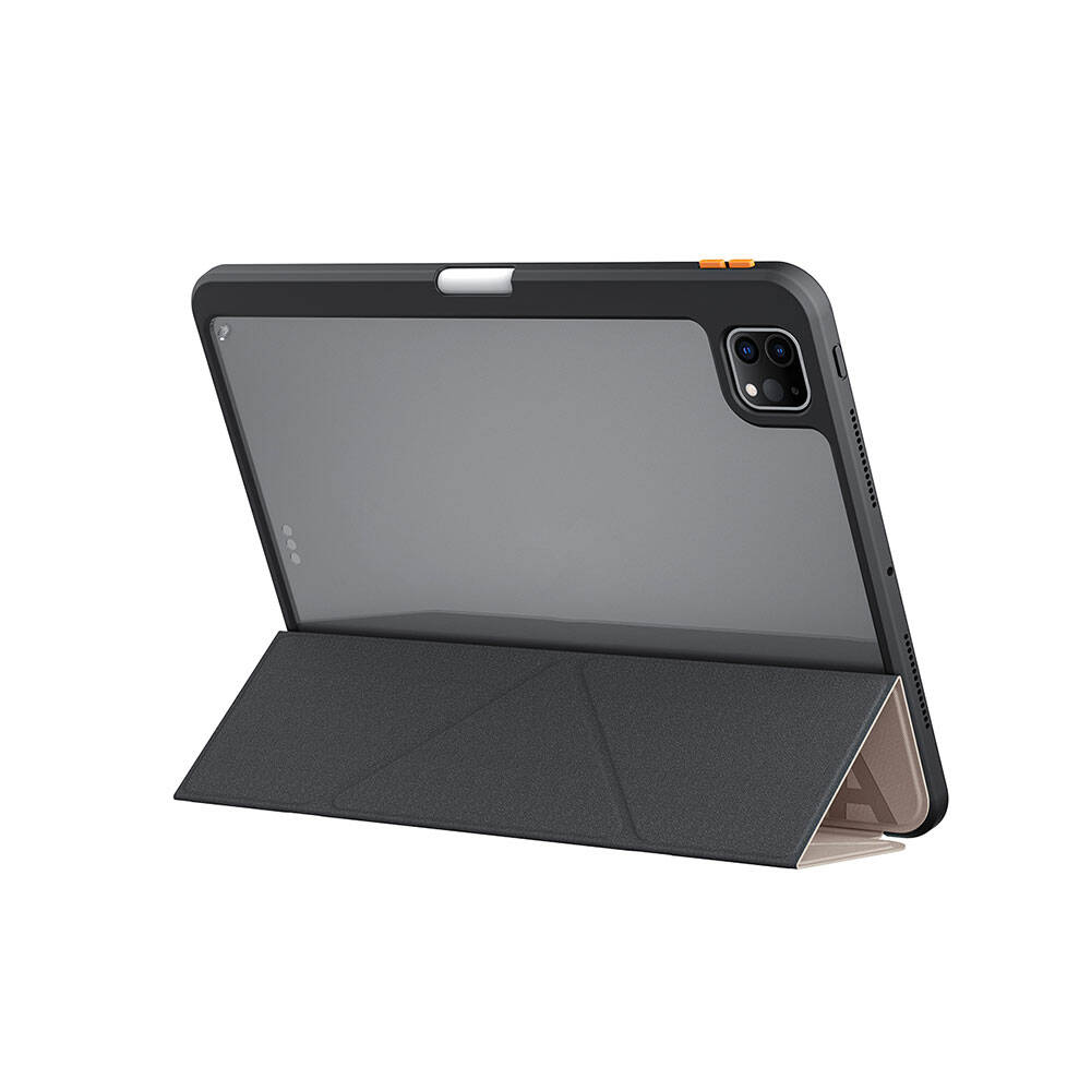 iPad Uyumlu Pro 11 2025 M5 Kılıf SkinArma Kabartma Baskı Tasarımlı 360 Tam Koruma Arkası Şeffaf Standlı Gamma Kılıf