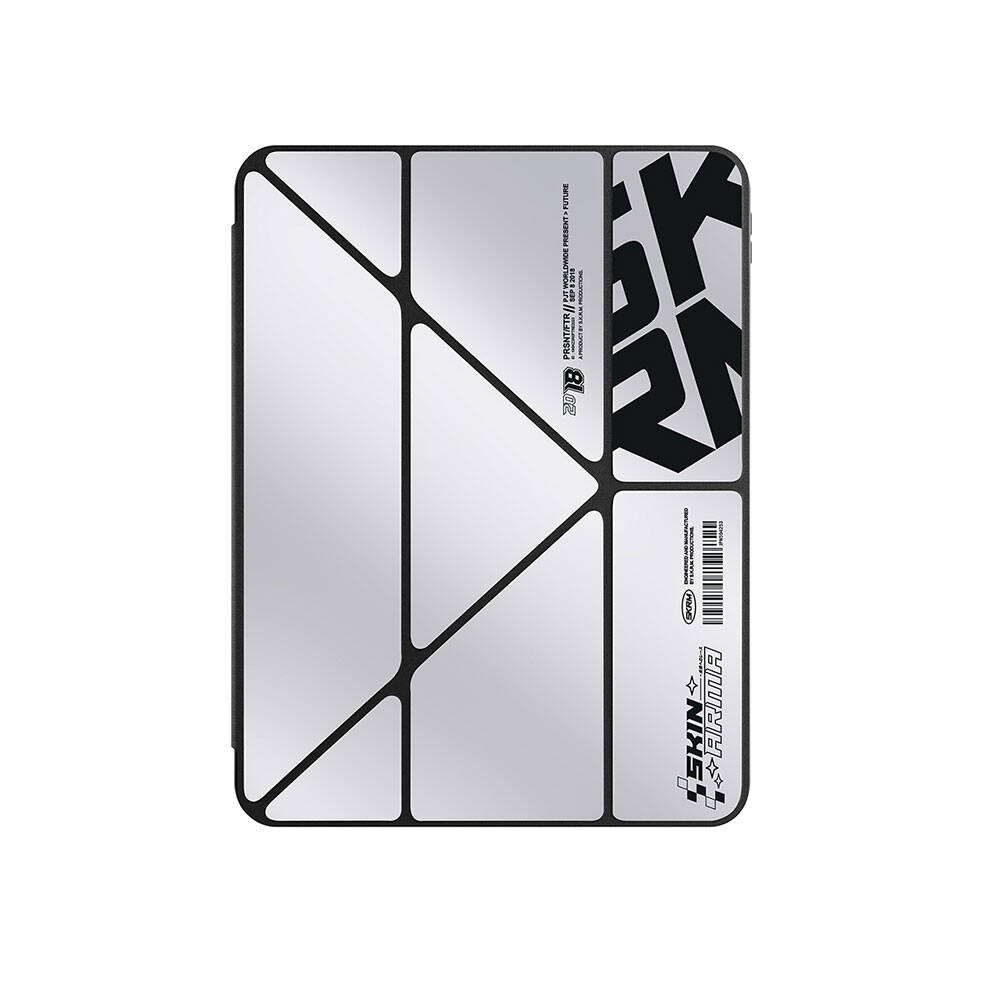 iPad Uyumlu Pro 11 2025 M5 Kılıf SkinArma Holografik Tasarımlı Arkası Şeffaf Çıkarılabilir Magnetik Kira Kobai Kılıf-Gümüş