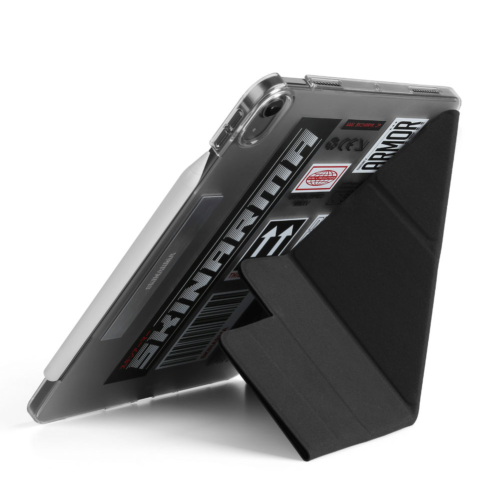 iPad Uyumlu Pro 11 2025 M5 Kılıf SkinArma Sticker Tasarımlı Kalemlikli Arkası Şeffaf Standlı Magnetik Taito Kılıf