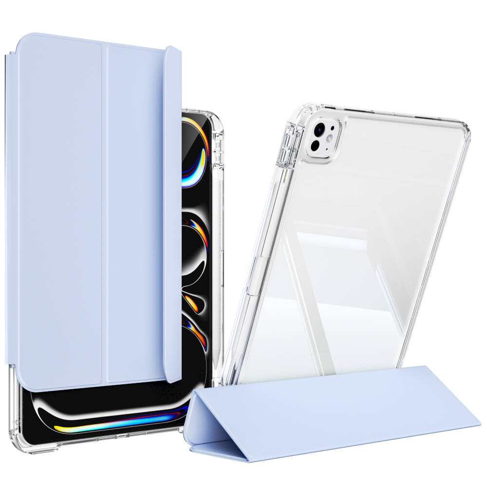 ​​  iPad Uyumlu Pro 13 2025 M5 Kılıf Magnetik Ayrılabilen Airbagli Zore Sliding Tablet Kılıfı-Mavi açık