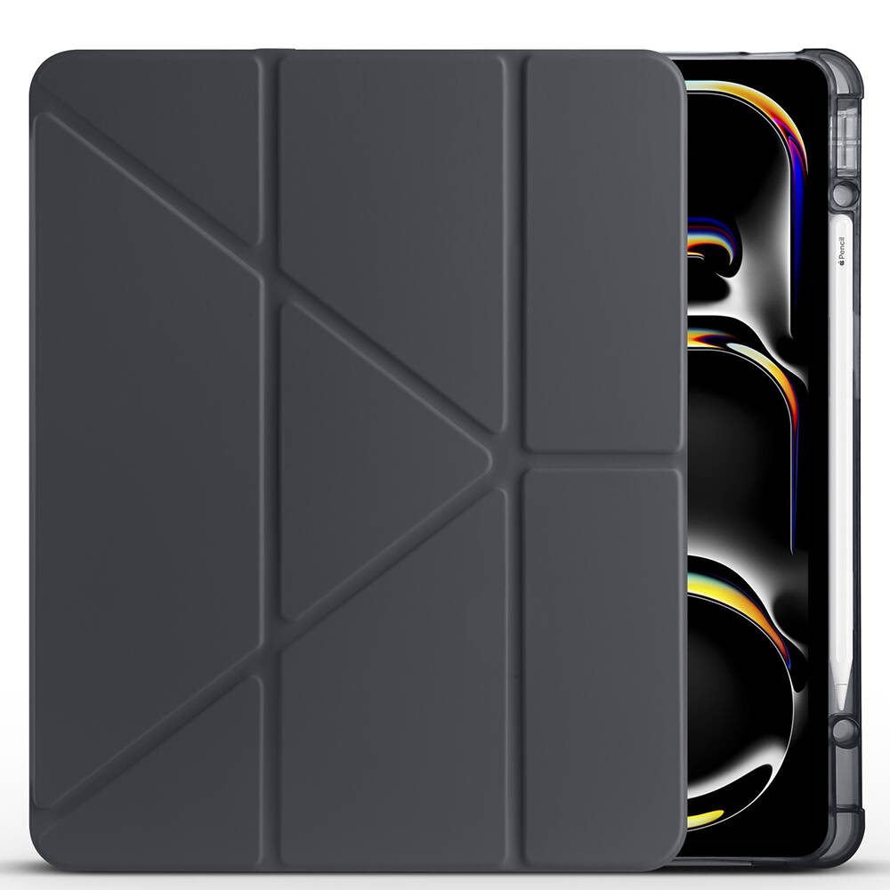 iPad Uyumlu Pro 13 2025 M5 Kılıf Zore Tri Folding Kalem Bölmeli Standlı Kılıf