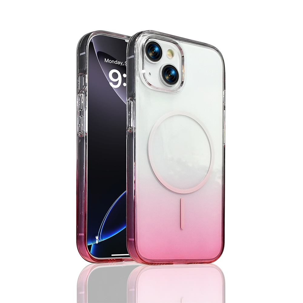 iPhone Uyumlu 15 Kılıf M-Safe Şarj Özellikli Zore Septik Silikon Kapak-Pembe