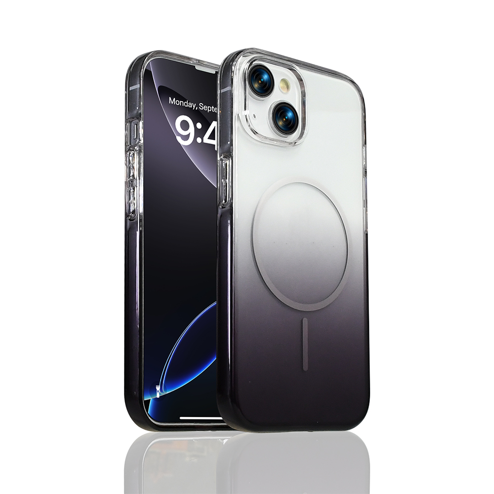 iPhone Uyumlu 15 Kılıf M-Safe Şarj Özellikli Zore Septik Silikon Kapak-Siyah