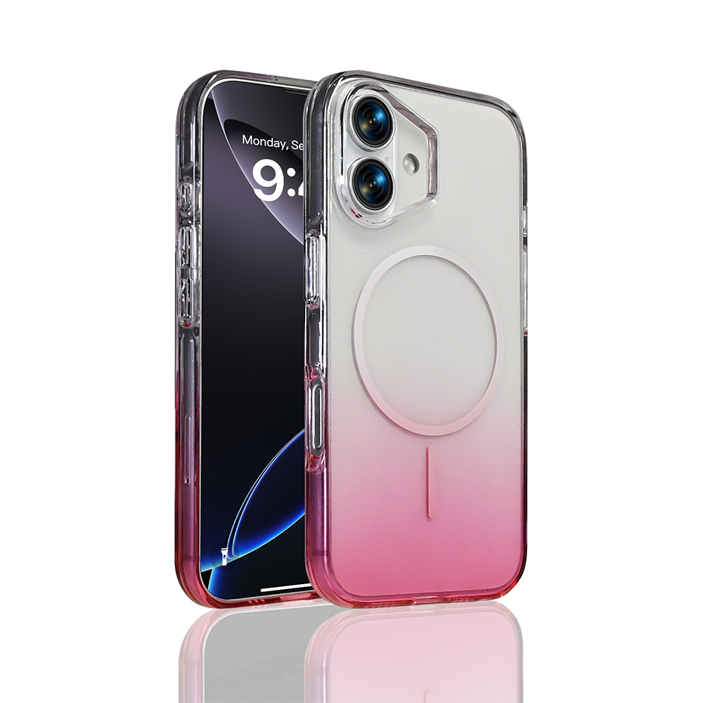 iPhone Uyumlu 17 Kılıf M-Safe Şarj Özellikli Zore Septik Silikon Kapak-Pembe