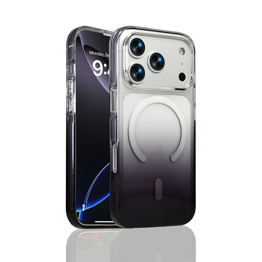 iPhone Uyumlu 17 Pro Max Kılıf M-Safe Şarj Özellikli Zore Septik Silikon Kapak-Siyah