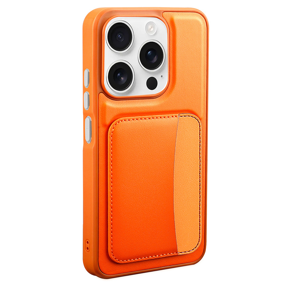 Xiaomi Uyumlu  Redmi 15C Kılıf Kartlıklı Zore X-Kart Silikon Kapak-Turuncu