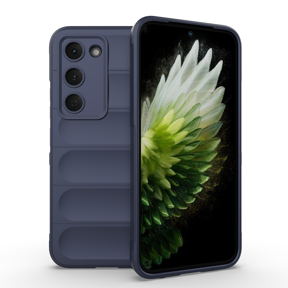 Tecno Spark 40 Pro Kılıf Esnek TPU Oyuklu Arka Yüzey Tasarımlı Zore Etnik Silikon Kapak-Lacivert