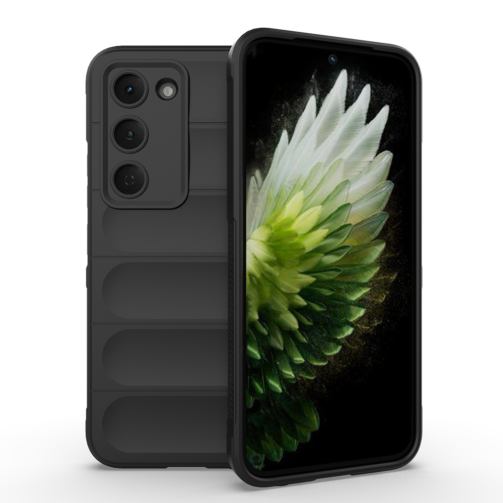 Tecno Spark 40 Pro Kılıf Esnek TPU Oyuklu Arka Yüzey Tasarımlı Zore Etnik Silikon Kapak-Siyah
