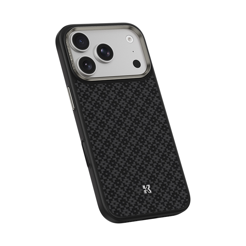 iPhone Uyumlu 17 Pro Kılıf M-Safe Şarj Özellikli Benks ArmorPro ArmorGrid Serisi Kevlar Karbon Kapak